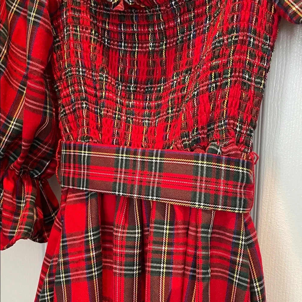 Aura Red Plaid Midi Dress - Picture 3 of 3